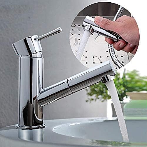 Robinet de salle de bain extractible en laiton pour éliminer les éclaboussures