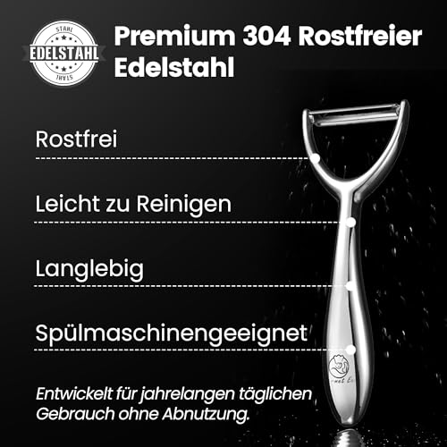 Foto von Gourmet Easy Sparschäler Y Edelstahl für Obst & Gemüse, ultrascharfe Klinge