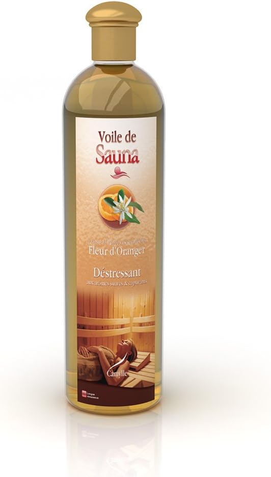 Voile de Sauna Orange Blossom – Fragrances based on Pure and Natural Essential Oils for Sauna – De-stressing with sweet and captivating aromas – 500ml
