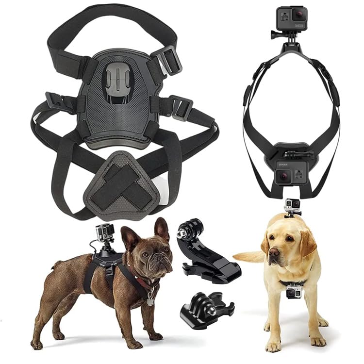 Image of REFLEX CAMERA Dog Harness Mount Compatible with Go Pro, D J I, | Pet Vest Belt Camera Chest & Back Strap for Action Video | Adjustable, Weather-Resistant, Padded for Comfort (7-54kg / 15-120lbs)