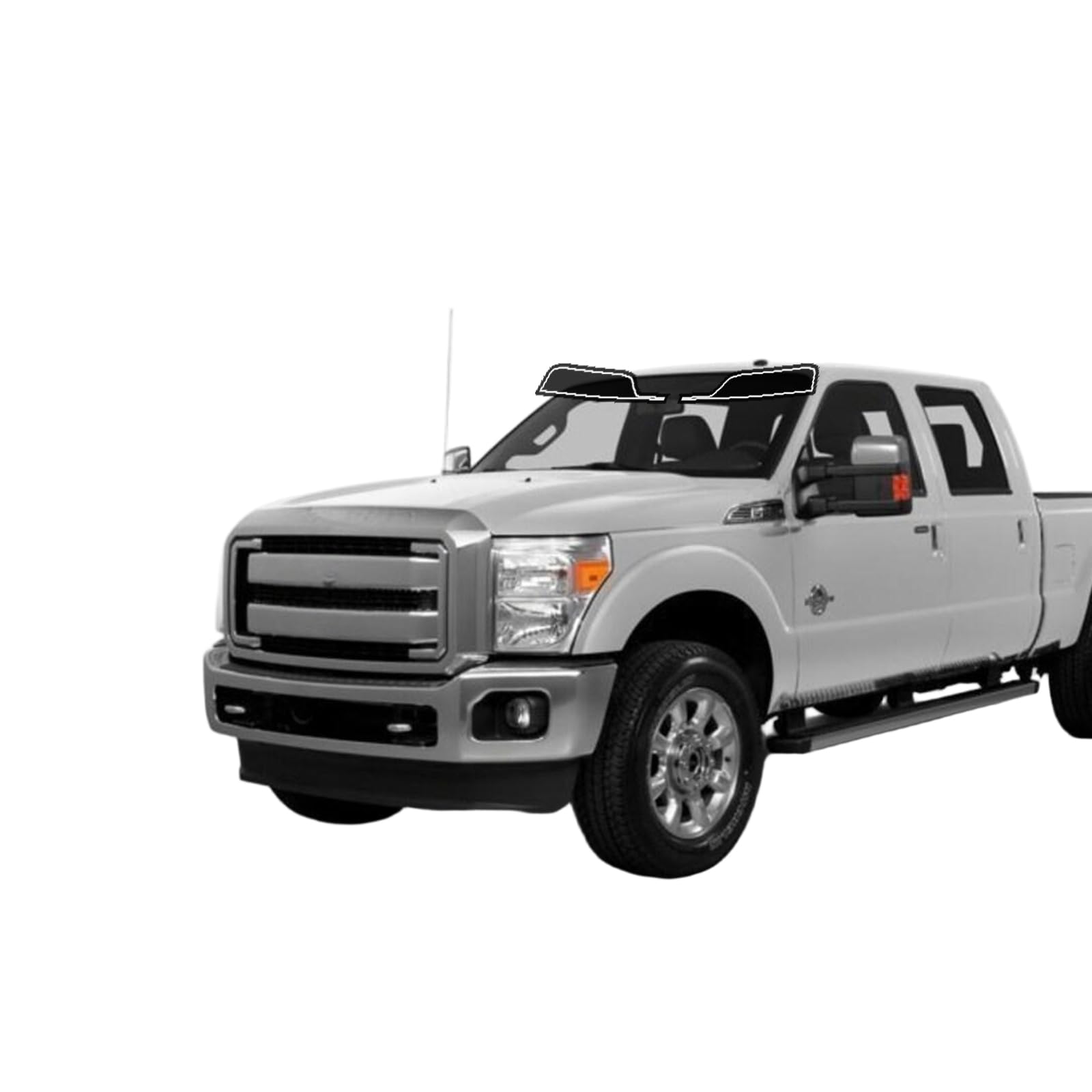 Precut Window Tint Film for Ford F250 F350 F450 F550 Crew 2013-2016 Windshield Strip 10% VLT 2Ply Anti-Shatter, UV Block, Privacy Protection, Easy