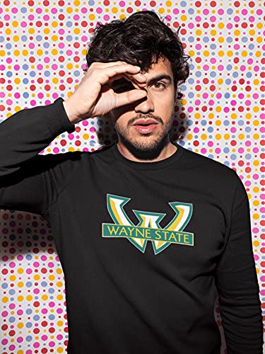 CreateMyTee | Wayne State University W Logo Crewneck Sweatshirt3