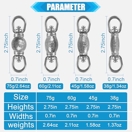 Émerillon de pêche avec poids plomb émerillon acier inoxydable eau salée - 4
