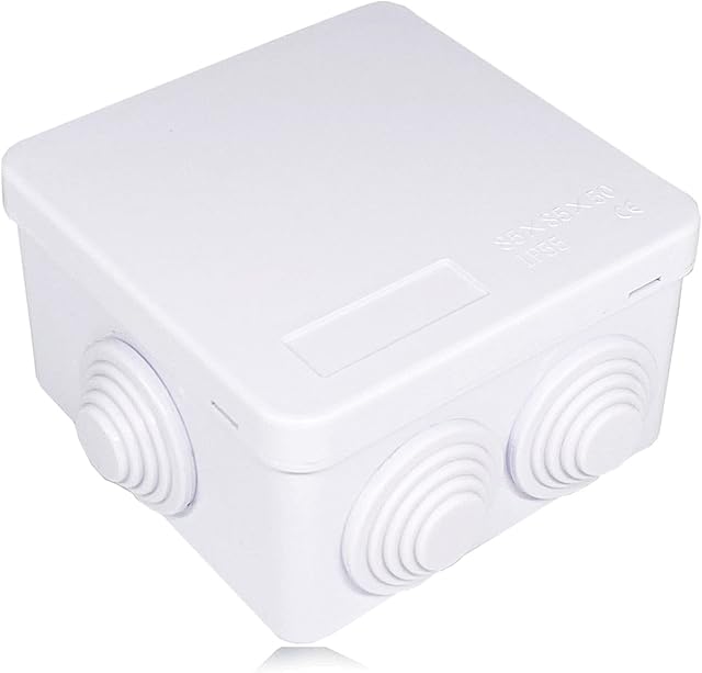 IP55 Electrical Junction Box, ABS Plastic Waterproof Outdoor Junction Box, Waterproof Project Box for Electronic Cable (85 * 85 * 50mm)