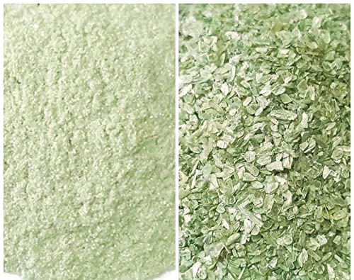 Séraphinite naturelle concassée 80g, pierre pour peinture et travail du bois