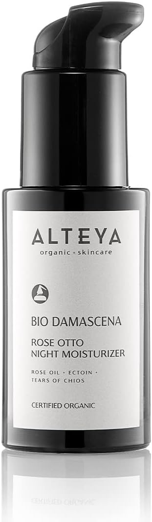 Alteya Organic Night Moisturizer 50ml - NaTrue Certified Organic AWARD WINNING Pure Natural Skin Care Based on Therapeutic Grade Bulgarian Rose Essential Oil (Rosa Damascena)