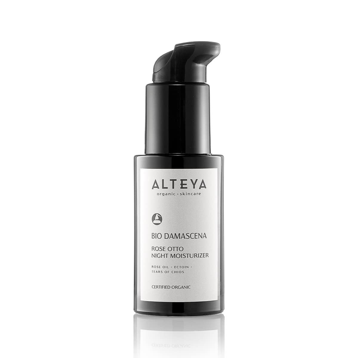 Alteya の有機物の夜保湿剤は有機性スキン ケア 1。7 Fl Oz50 mL の有機性ブルガリアのローズ オイルの水和し、調子を整え、若返らせる生物 Damascena の受賞歴のあるフェイス クリームを証明しました
