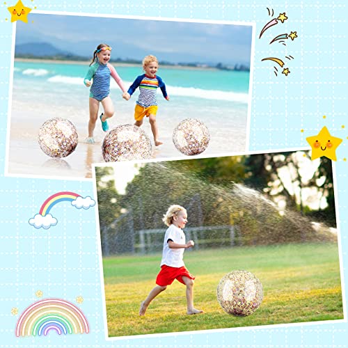 Chivao 10 Pcs Inflateable Glitter Beach Balls, 24 Inch And 16 Inch Jumbo Pool Balls, Swimming Pool Beach Balls For Summer Pool Beach Party Favor Decorations (Colorful) #TOP3