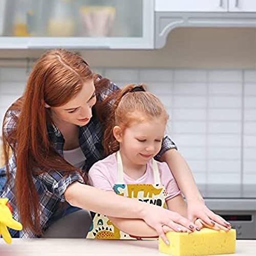 2 PCS Kids Apron, Adjustable Cartoon Kids Apron, Linen Kids Cooking Aprons for Drawing, Painting, Baking, Cooking Party Favors
