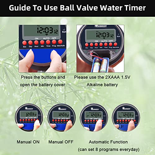 Yardeen Electronic Water Timer Garden Irrigation Controller Digital Intelligence Watering System Lcd Waterproof, No Water Pressure Required #TOP3