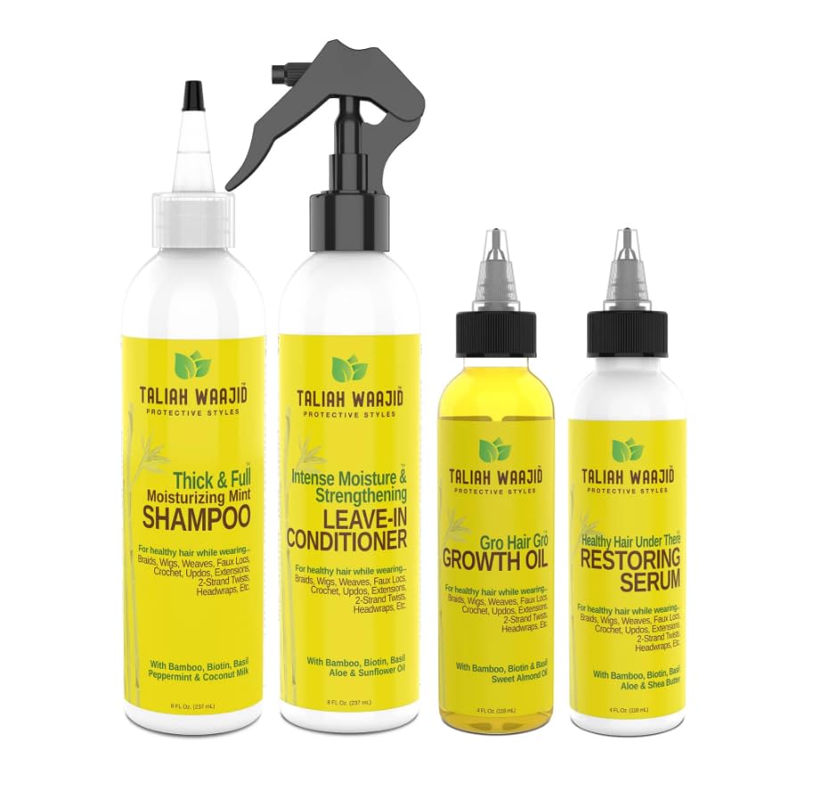 Taliah Waajid Protective Styles Regimen Care for Under Wig Care Bundle | Nourish, Moturize & Strengthen Hair Under Wig | Complete Protection | 24 oz
