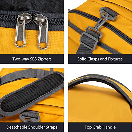 Ubon Travel Duffel Bag Carry on Bags for Airplane 55L for luggage Travel Yellow