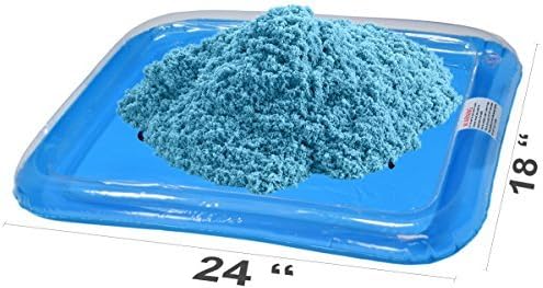 CoolSand Blue 5 Pound Refill Pack - Including: 5 Pounds Moldable Indoor Play Sand, Storage Container and Inflatable Sandbox
