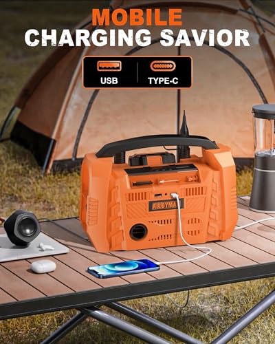 Alloyman Portable Cordless Tire Inflator Air Compressor 110V/AC,12V DC,150PSI Protable Air Pump,20V Battery Power SourceWith Dual Motor Motor,Automatic Shut Off,Digital Pressure Gauge,LED Light - Thumbnail 7