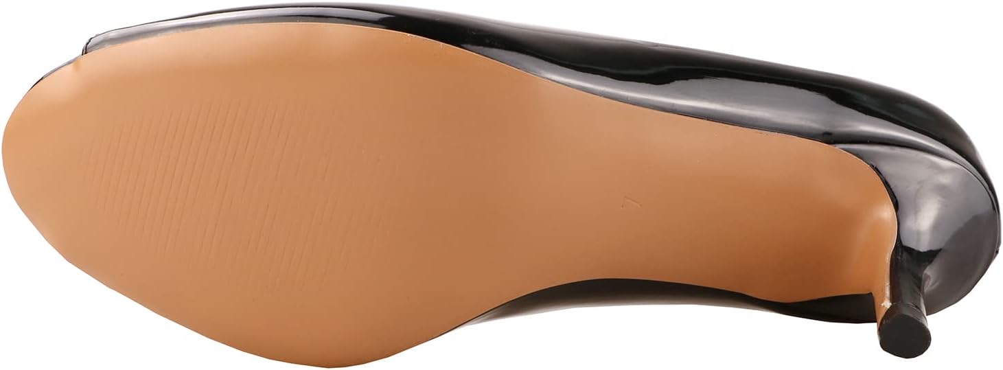 Lutalica W Women's Classic Open Toe Low Kitten Heel Sandals Slip On Medium Heel Peep Toe Dress Pumps - Image 2