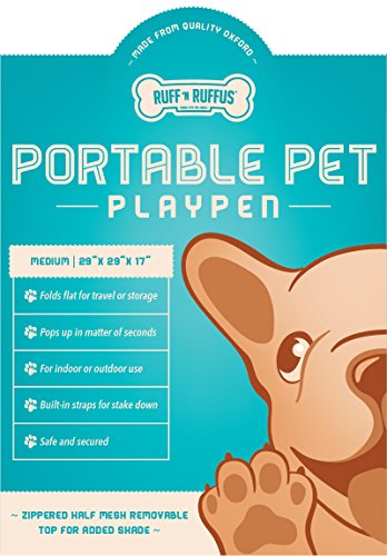 Ruff 'n Ruffus Portable Foldable Pet Playpen + Free Carrying Case + Free Travel Bowl | Available in 3 Sizes Indoor… - Image 7