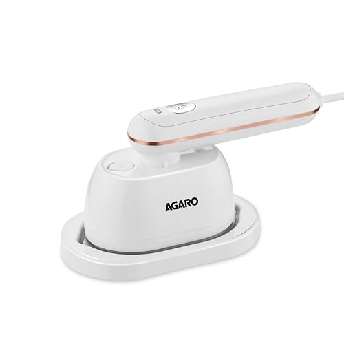 AGARO Regal Mini Garment Steamer, 1200 Watts, Wrinkle Remover, Fast Heating, Scratch Resistant Titanium Coated Plate, 2In1 Horizontal Vertical Use