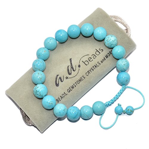 Image of AD Beads Natural 10mm Gemstone Bracelets Healing Power Crystal Macrame Adjustable 7-9 Inch