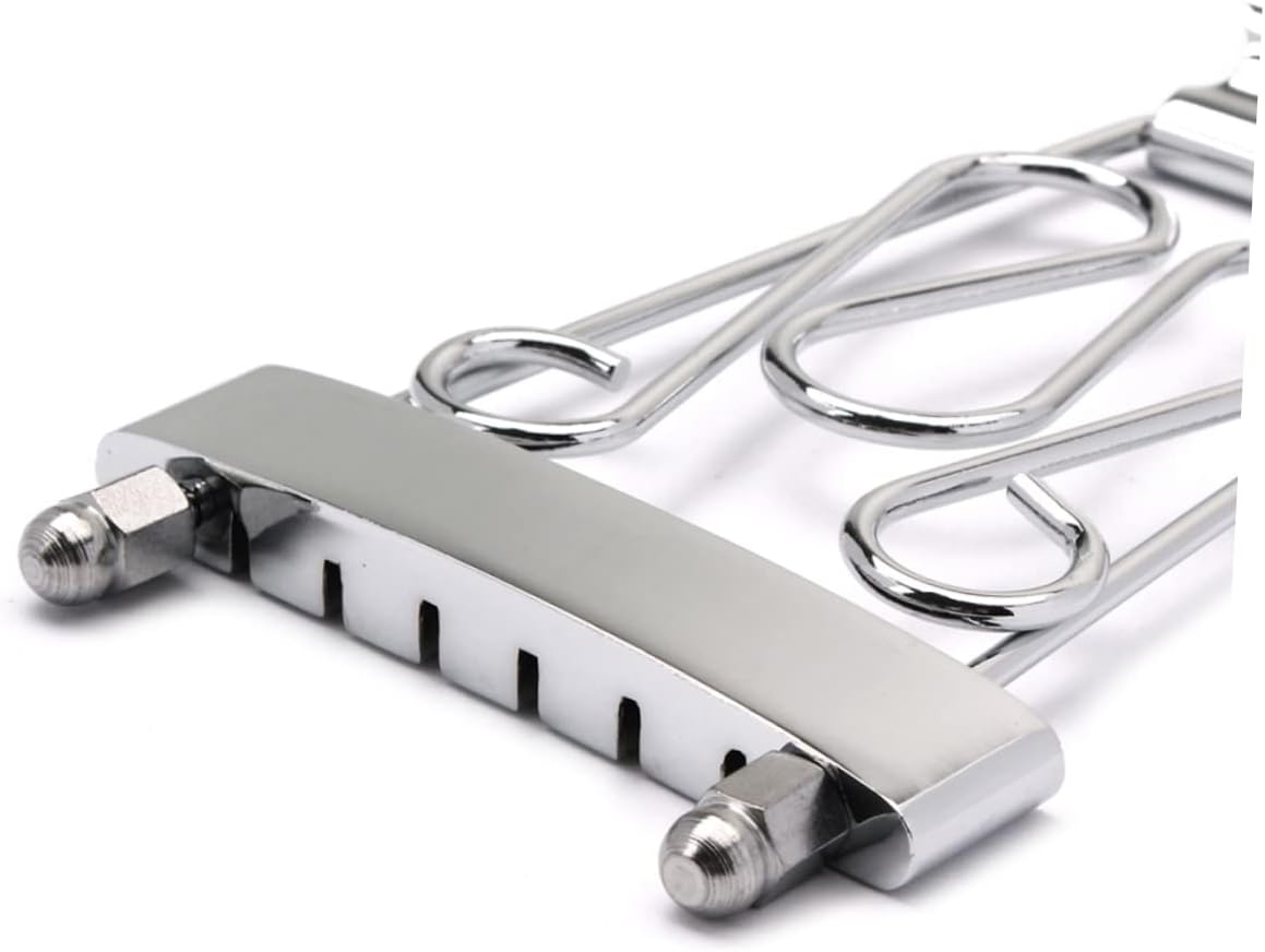 Abaodam String Silver Tailpiece Bridge for Jazz Guitar Height with Mounting Screws for Acoustic and Electric Folk Guitars