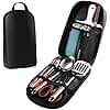 Bakecat Camping Cooking Utensils Set, 9Pcs Camping Kitchen Utensils Organizer Travel Set, Black