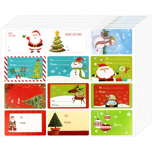 OWill 264 peças de etiquetas de Natal G-ift etiquetas de Natal para presentes, etiquetas de papel de