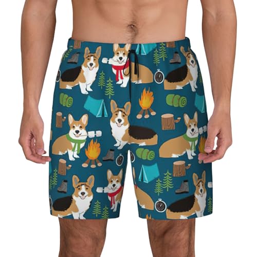 Bañador de hombre de secado rápido y ligero con estampado corgi
