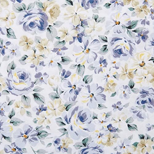 AmazonBasics Microfiber Fitted Sheets, Blue Floral, 180 x 200 x 30 cm