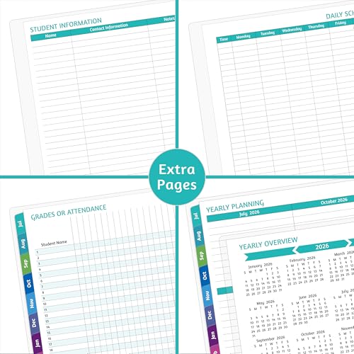 GoiUnlt Teacher Planner 2026-2027, JUL. 2026 – JUN. 2027, Lesson Planner 2026-2027 Academic Year, with Tabs, Thick Paper, 2-Sided Pocket, 8.6″ x 11″ Daily Weekly and Monthly Calendar with 8 Periods - Image 6
