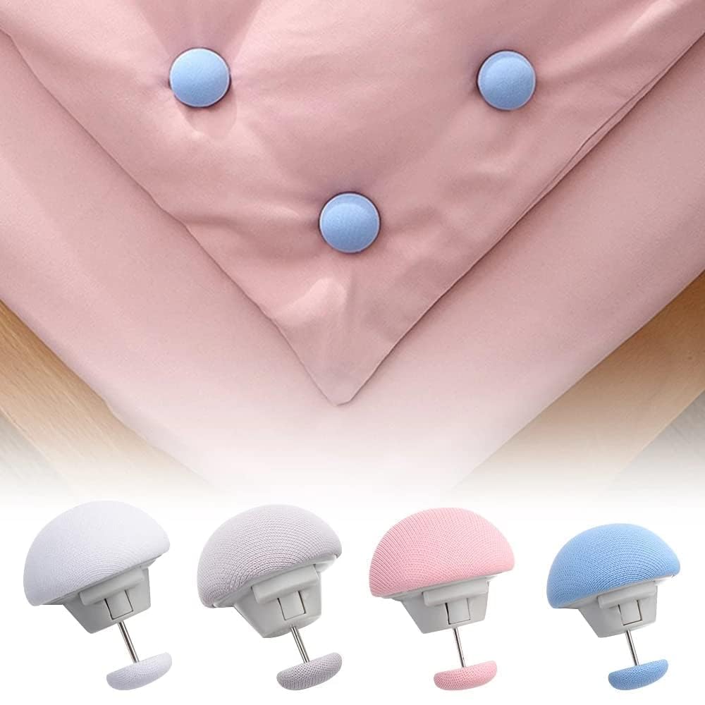 YELORA CREATIONS Duvet Clips, Non Slip Cover Mushroom Shape Fixator Comforter Quilt Holder with Unlock for Blanket Bed Sheet Curtain Socks Mattress Covers 1