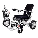 SLRMKK Silla de Ruedas Plegable portátil, Plegable Ligera, sillas de Ruedas autopropulsadas con Frenos auxiliares, energía eléctrica o Silla de Ruedas Manual Abierta/Plegable en 1 Segundo Unida