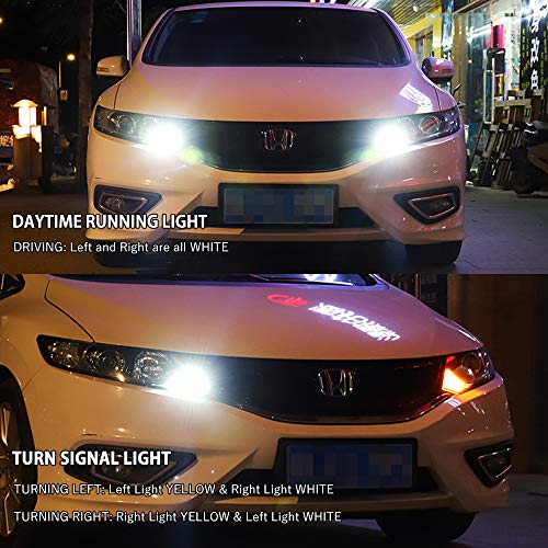 1797 T20 7440 W21W Wy21W Led Bulbs Yellow White 3000K 6000K Turn Signal Daytime Running Lights Drl Lamps Front Replacement Error Free Anti Flash Load Resistor 2835Smd 12V 26W 2 Pack #TOP5