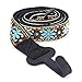CLOUDMUSIC Colorful Hawaiian Jacquard Woven J Hook Clip On Ukulele Strap Ukulele Belt For Soprano Concert Tenor Ukulele (Blue White Flower)