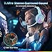 Krysenix PG3 2.4GHz Gaming Headset Wireless für PS4, PS5, PC, Mac, Switch, 48H Gaming Headset mit Noise Cancelling Mikrofon, Kabelloses Bluetooth Headset mit RGB-Lichtern, Surround Sound, Reines Weiß