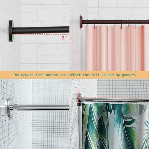 Image of 304 Stainless U Shaped Bathroom Bathtub Corner Shower Curtain Rod Rack, Size Adjustable (U Shaped Black, Length on Both Sides: 80-120cm,Middle Width:88-110cm)