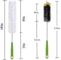 Vista 7 de Cepillo largo para botellas, cepillos limpiadores flexibles de 17 pulgadas para limpiar botellas de cerveza para el cuello, vino, biberones