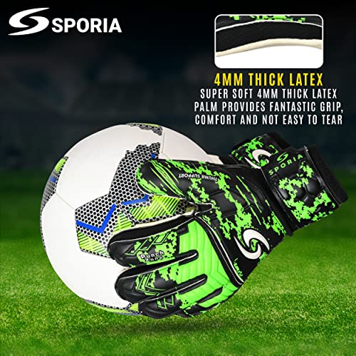 Sporia Goalie Gloves Adult Youth Goalkeeper Gloves With Removable 5 Finger Saver, Breathable Soccer Goalie Gloves With Strong Wrist Support 4Mm Latex Youth Goalie Gloves #TOP3
