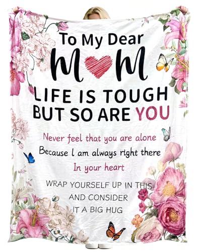 ePicsoa Mum Birthday Gifts Best Mum Ever Blanket Gifts for Mum Soft Flannel Blanket Throw Mum Blanket - Best Mum Gifts from Son/Daughter Presents for Mums Birthday Mothers Day Xmas