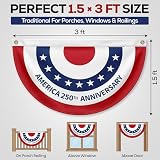 America 250th Birthday Half Circle Bunting 2 Pack (1.5x3 Ft) – 1776 2026 USA Map Patriotic Betsy Ross Bunting Flags For Memorial Day, Independence Day, 4th of July, Outdoor Indoor Decorations