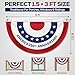 America 250th Birthday Half Circle Bunting 2 Pack (1.5x3 Ft) – 1776 2026 USA Map Patriotic Betsy Ross Bunting Flags For Memorial Day, Independence Day, 4th of July, Outdoor Indoor Decorations
