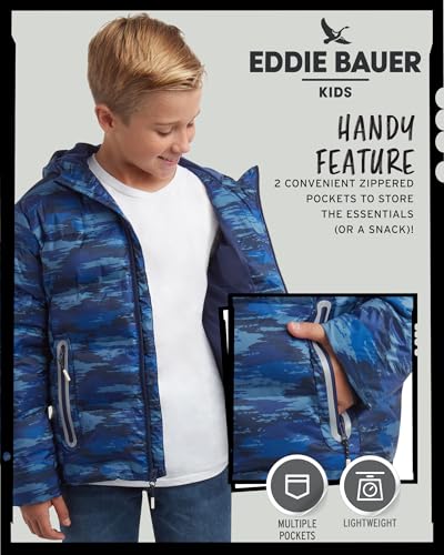 Image of Eddie Bauer Boys' Winter Jacket - Heavyweight Quilted Down Jacket - Insulated Hooded Outerwear Coat for Boys (5-16)