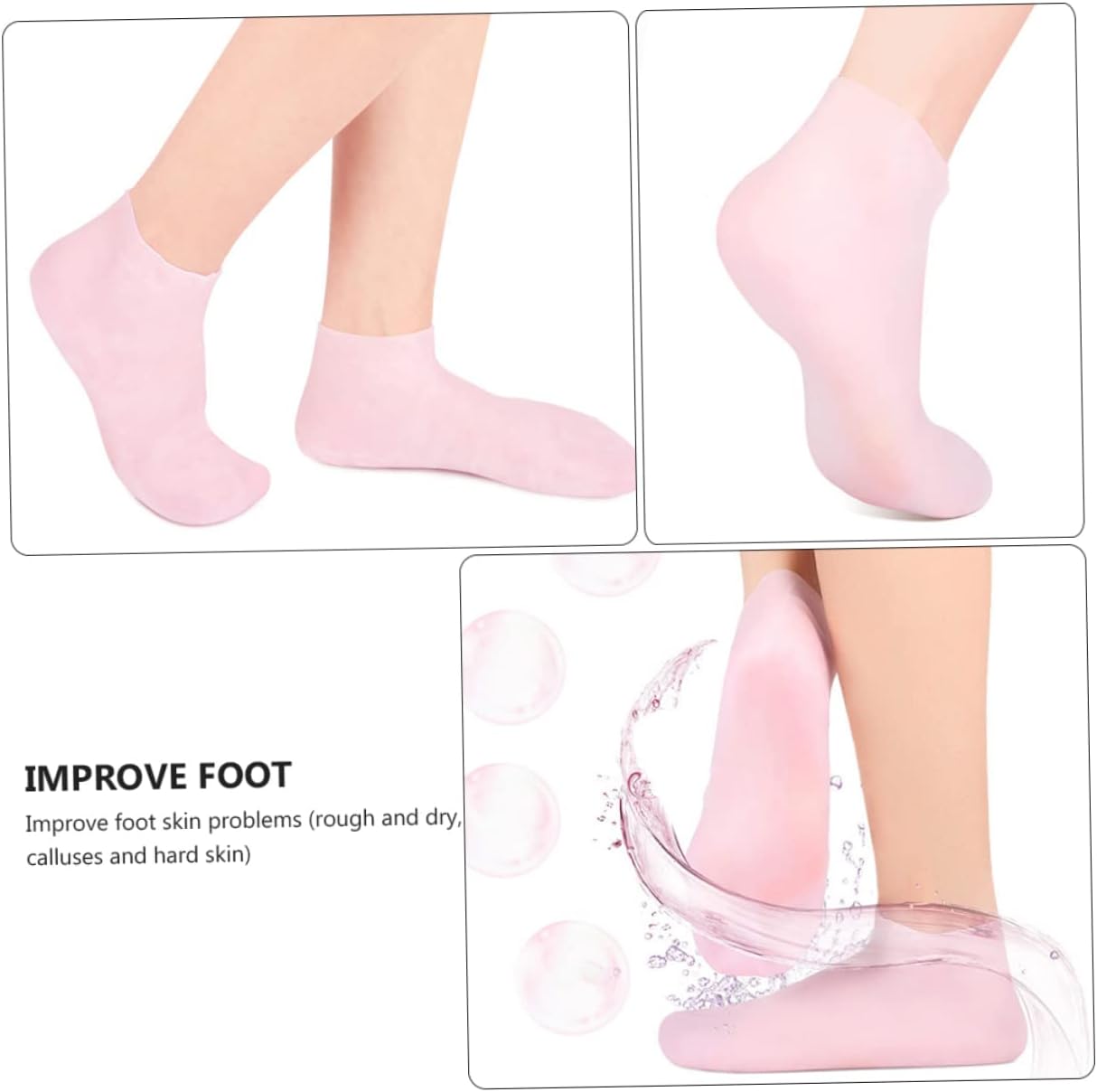 Moisturizing Protective Feet Socks for Cracked Heels Rejuvenate Foot Skin with Comfortable High Elastic Sebs Material Cushioning Toes Relief Socks for Women Pink