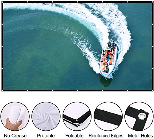Image of MOIZ Projector Screen Upgraded inch 4:3 HD Portable Eyelet Screen Premium Indoor Outdoor Movie Screen Anti-Crease Projection #10 (6 ft. (W) x 4 ft. (H) - 84 inch Inch)