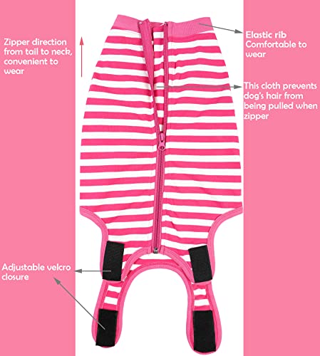 Image of Dog Recovery Suit Post Surgery Shirt,Large Female Spay Wound Protective Suit,Pink XXL