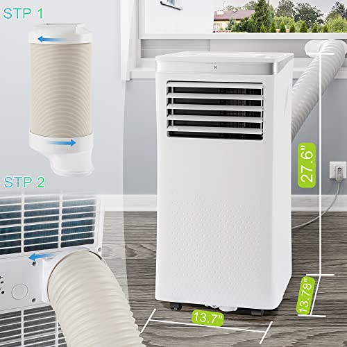 Image of Electactic Portable Air Conditioner With 3-in-1 Function, Cooling, Dry, Fan, Remote Control, Compact with 24 Hours Timer & Sleep Mode, White, 8000BTU /11D2 (A4211D2-8K)
