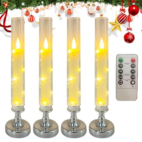 Velas LED sin llama parpadeantes de 25cm juego de velas eléctricas decorativas con mando