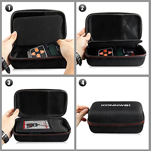Universal Carrying Case For Obd2 Scanner Car Battery Tester Large Size 9" X 5" X 3.7" Protective Storage Box For All Konnwei Products #TOP3