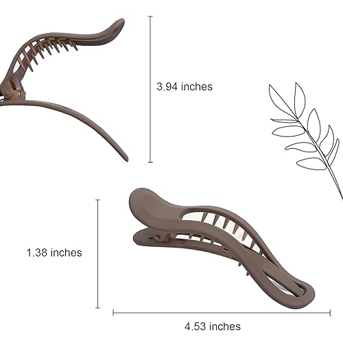 Miniatura 5 de Pinzas de pelo planas francesas para mujer, paquete de 4 pinzas curvadas para cabello grueso y fino, agarre fuerte, agarre antideslizante, pinzas