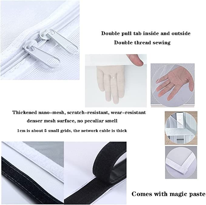 Rideau Anti-Moustique, Porte Moustiquaire Zip 90 Cm X 210 Cm, Porte Moustiquaire, Rideau Magnétique, Moustiquaire Moustiquaire For Porte Balcon, Porte Cave, Porte Patio Salon, Moustiquaire (Color : A