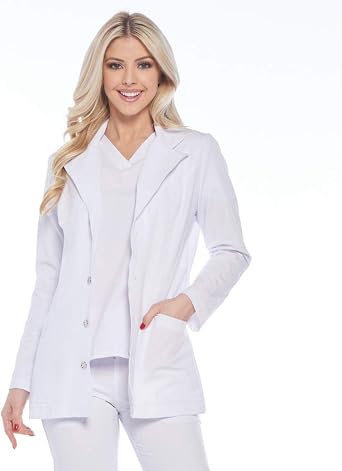 Banu Womens LIZA Professional Modern Lab Coat White