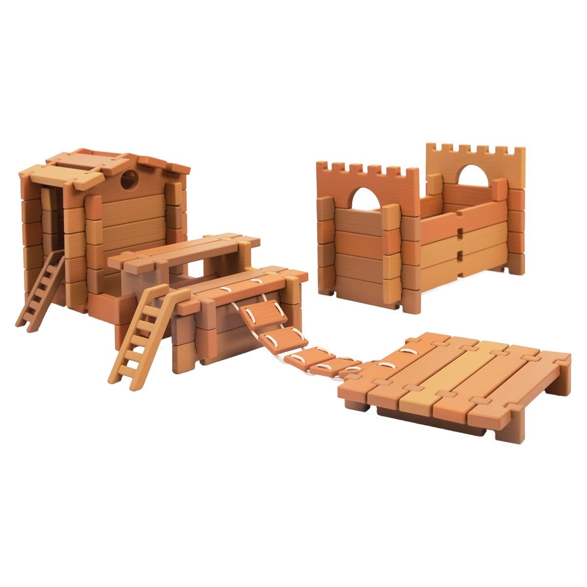 GuidecraftTabletop Notch Blocks Western Construction Slats 85 pcs, Multicolor (G6112)